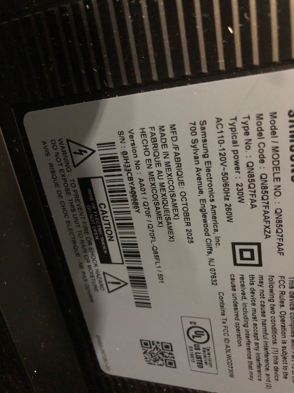 Photo 3 of Samsung 85-Inch Class QLED Q7F Series Samsung Vision AI Smart TV (2025 Model, 85Q7F) Quantum HDR, Object Tracking Sound Lite, Q4 AI Gen1 Processor, 4K upscaling, Gaming Hub, Alexa Built-in