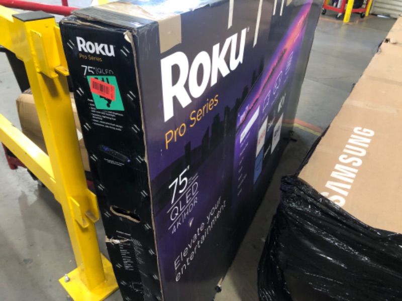 Photo 2 of Roku Smart TV – 75-Inch Pro Series 4K QLED RokuTV with Backlit Roku Voice Remote Pro, Dolby Vision IQ, 120Hz Refresh Rate – Live Local News, Sports, Gaming