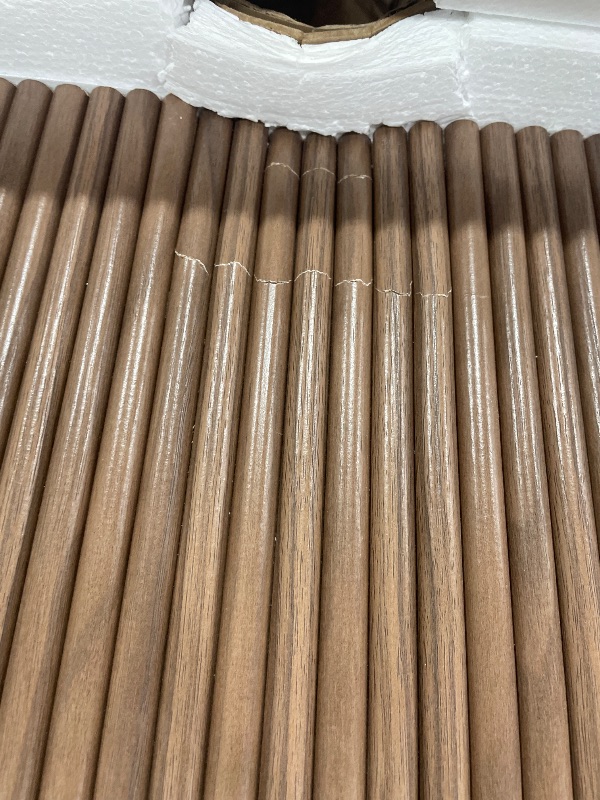 Photo 3 of Walker Edison Chloe Curved Reeded TV Stand, Sliding Doors, 65 Inch, 60 inch, Mocha