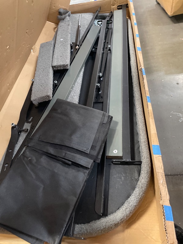 Photo 1 of *INCOMPLETE* Merax Teddy Fleece Full Size Upholstered Platform Bed with Hydraulic Storage System, Gray
