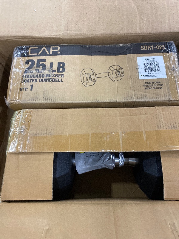 Photo 1 of ***55lbs total
CAP Barbell 25 LB Rubber Coated Hex Dumbbell Hand Weight - Pair | Chrome Handle
