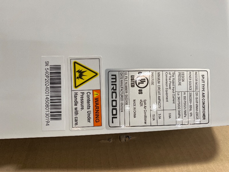Photo 1 of (part only) MRCOOL DIY 4th Generation 9K BTU Wall Mount Air Handler