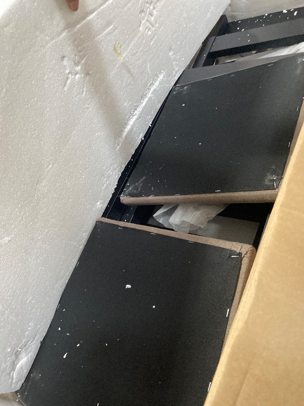 Photo 1 of (sold as parts, missing unknown)
KEIKI 3-Piece Wooden Bar Table Set for 2 Person, Modern Style Bar Table Set with Rectangular High Top Pub Bar Table and 2 Upholstered Bar Stools, Easy Assembly, for Kitchen, Living Room, Black