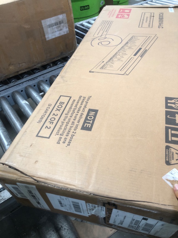 Photo 1 of """"""Fire Place Only, PERFECT"""" OneBlis 80" Fireplace TV Stand with 50" Smart Fireplace, Modern Fire Place Entertainment Center, Adjustable TV Console with 12-Color LED Lights, for Living Room, Black