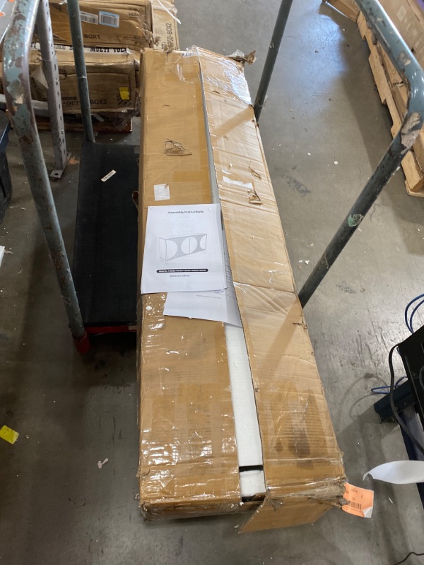 Photo 1 of LITTLE TREE 59-Inch Buffet Cabinet Sideboard with Storage, Modern Sideboard Buffet Table with Doors for Living Room, Dining Room (White)