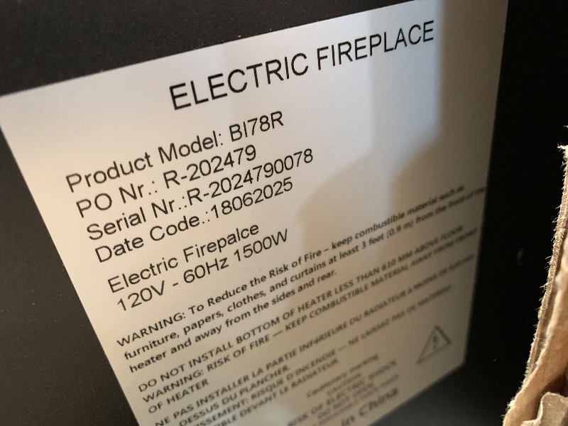 Photo 1 of *** PARTS ONLY *** Ultra-Thin Electric Fireplace 78 Inch,App & Remote &Touch Screen Control,169 Flame Color Combinations, 9H Timer & Thermostat & Low Noise, Log & Crystal, 750W/1500W Fireplace Heater, Black