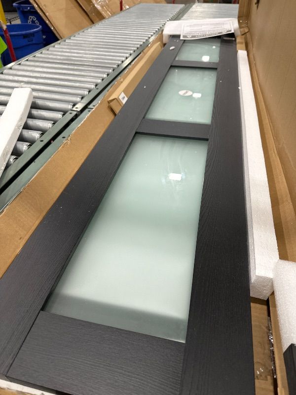 Photo 1 of *** PARTIAL SET *** SMARTSTANDARD 60in x 80in Closet Bifold Door with Bi-fold Door Hardware Kit Included, Tempered Frosted Glass Closet Door, Preassembled Panel, Water-Proof PVC Surface, Black