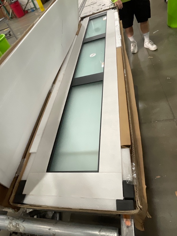 Photo 1 of *** PARTIAL SET *** SMARTSTANDARD 60in x 80in Closet Bifold Door with Bi-fold Door Hardware Kit Included, Tempered Frosted Glass Closet Door, Preassembled Panel, Water-Proof PVC Surface, Black