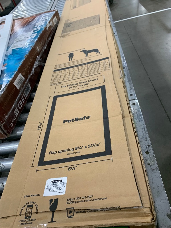 Photo 1 of (MAJOR USAGE) PetSafe Sliding Glass Pet Door - No-Cut DIY Install Doggy Door for Renters - Aluminum Frame - Adjustable Height 91 7/16" to 96" - Ideal for Medium Dogs Up to 40 lb - White