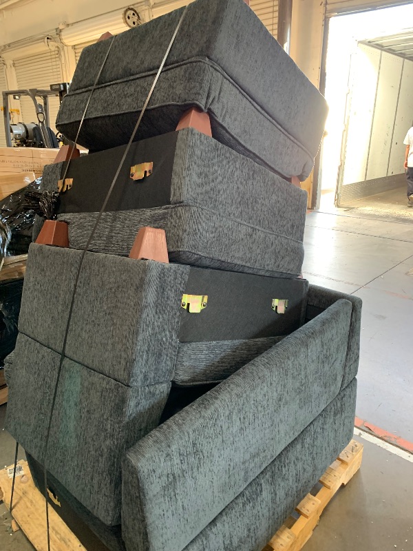 Photo 1 of YOPTO 116" Convertible Sectional Couch with Movable Ottoman and 6 Throw Pillows,Chenille Upholstered Comfy Sofa 7 Seater,L-Shaped,Free Combination,Easy Assembly for Living Room,Apartment,Dark Gray