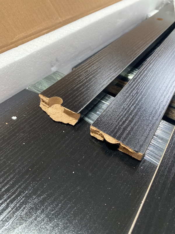 Photo 1 of (DAMAGED BOARD) YITAHOME TV Stand for 65 Inch TVs, Entertainment Center with Storage Cabinets, Power Outlet & LED Light, Media TV Console with Barn Doors for Living Room, Black