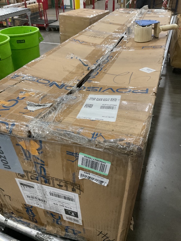 Photo 1 of **FOR PARTS ONLY**POVISON Full Assembled Mid Century Modern TV Stand, Wood Slatted Media Console for 65 inch TV, Entertainment Center with Storage for Living Room, Low Cabinet with Removable Shelves