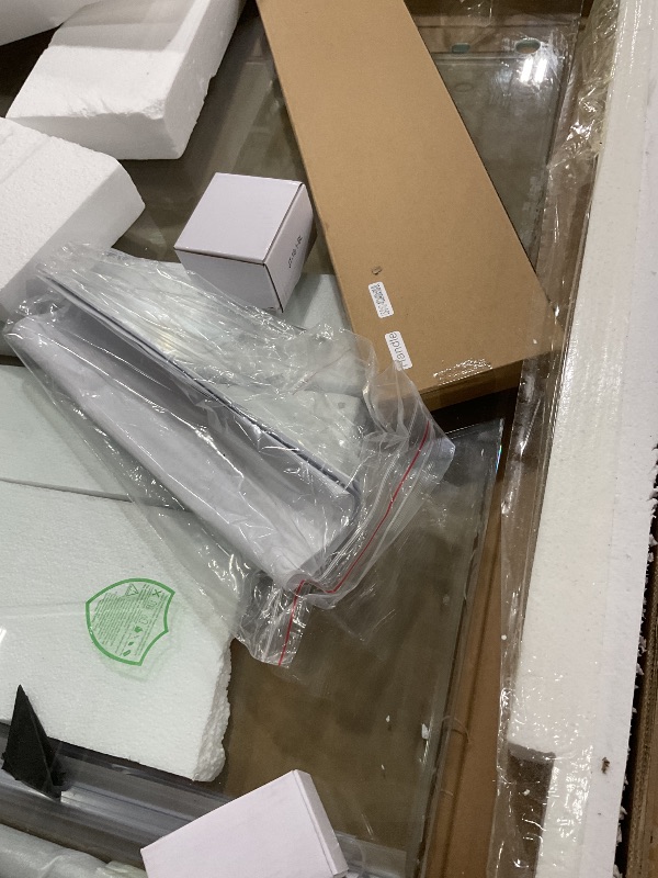 Photo 1 of *** PARTIAL SET _ GLASS DOORS ONLY ***  Findepot Frameless Bathtub Shower Doors 56-60" Width x 59" Height with 5/16" (8mm) Clear Tempered Glass,Silent Soft-Close Design,Matte Black