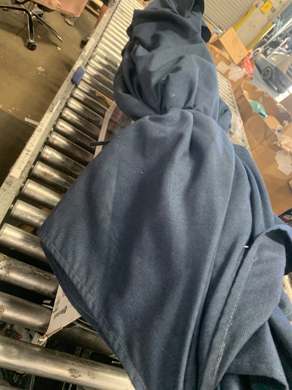 Photo 1 of  7.5ft Heavy-Duty Round Outdoor Market Table Patio Umbrella w/Steel Pole, Push Button Tilt, Easy Crank Lift - Navy Blue MISSING BASE