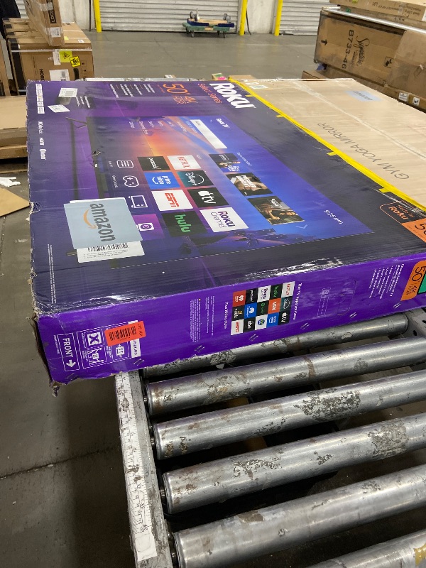 Photo 1 of **NO CHARGER, UNABLE TO TEST**Roku Smart TV 2025 – 50-Inch Select Series, 4K HDR TV – RokuTV with Enhanced Voice Remote – Flat Screen LED Television with Wi-Fi for Streaming Live Local News, Sports, Family Entertainment