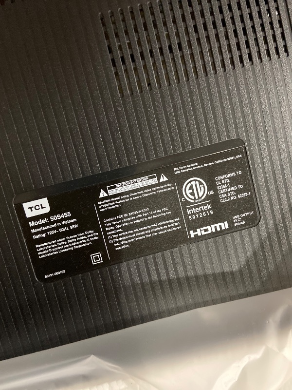 Photo 1 of **NO CHARGER, UNABLE TO TEST**Roku Smart TV 2025 – 50-Inch Select Series, 4K HDR TV – RokuTV with Enhanced Voice Remote – Flat Screen LED Television with Wi-Fi for Streaming Live Local News, Sports, Family Entertainment