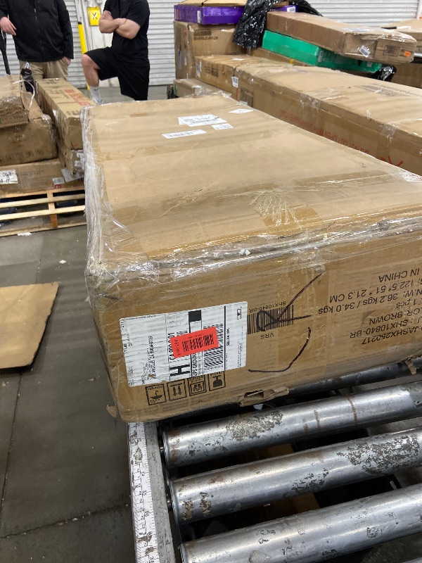 Photo 1 of **MISSING HARDWARE**Shintenchi 3 Doors Farmhouse Sideboard Buffet Cabinet,41" Barn Doors Buffet with Storage,Wood Coffee Bar Cabinet with Adjustable Shelf for Kitchen,Living Room,Brown