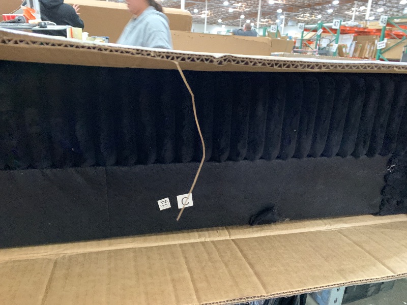 Photo 1 of ***BOX 2 OF 2 ONLY***KEIKI 114" U-Shaped Oversized Modular Velvet Sectional Sofa with 2 Chaise Lounge, Modern Style Upholstered 4-Seater Couch with Soft Seat Cushions, Easy Assembly, for Apartment, Living Room, Black