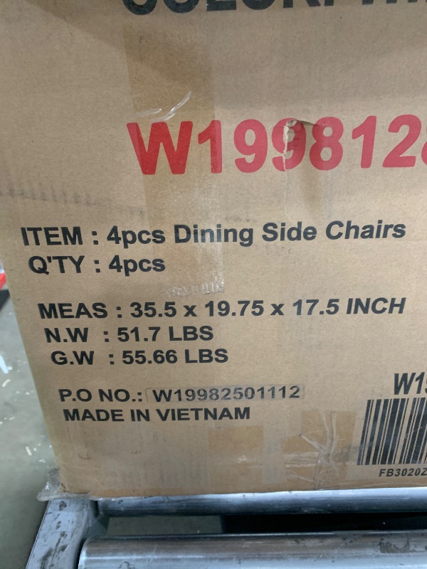 Photo 3 of Zevemomo 6-Piece Solid Wood Dining Table Set, Including 1 Dining Table, 4 Upholstered Chairs and 1 Bench, Wooden Legs Dining Table Set for Dining Room, Kitchen, Restaurant, White Diamond