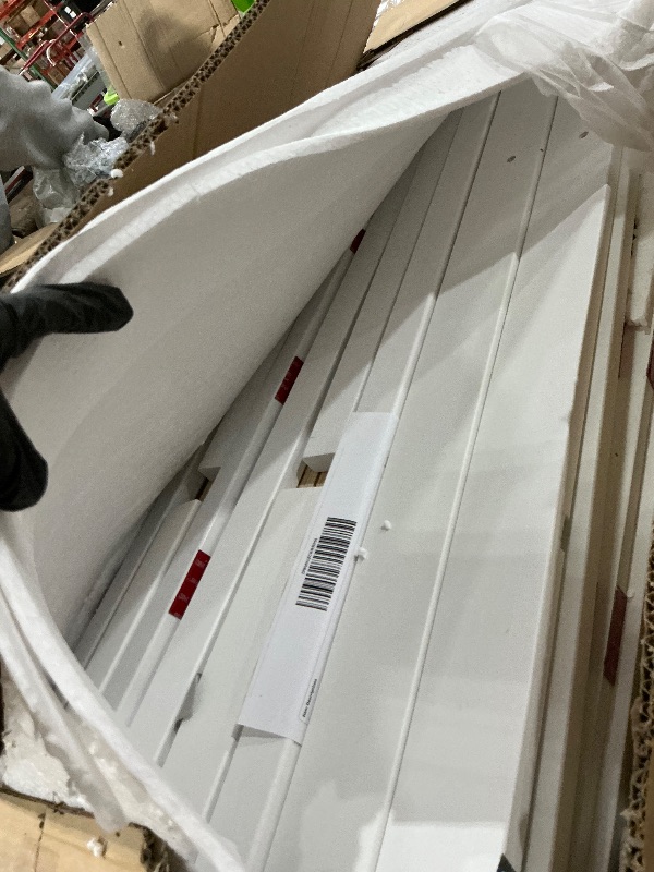 Photo 1 of (used)(missing a leg) Bamboo Bed Frame Queen Size Wood Platform Bedframe Solid Stable with Non-Slip Slats Support Tall Bed