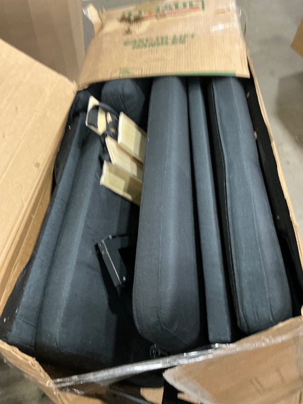 Photo 1 of *PARTIAL SET// NO REFUNDS MISSING PARTS**DWVO 55" Convertible Sofa Bed, 3-in-1 Sleeper Sofa with Pull-Out Bed, Linen Futon Couch with Side Pocket and Adjustable Backrest, Modern Loveseat for Living Room, Balck