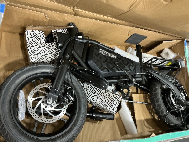 Photo 1 of *POWERS ON// DOESN'T MOVE* Jetson Bolt Pro Max Electric Bike, Pedal Assist, Foldable, Built-in Carrying Handle, Lightweight Frame, LED Headlight, Cargo Rack, Twist Throttle & Cruise Control, Ages 12+, JBLTPM-BLK