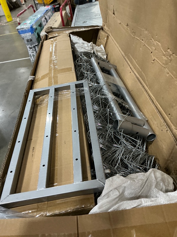 Photo 1 of *MISSING PARTS//PREVIOUSLY ASSEMBLED**Rovibek 10x10 Ft Dog Kennel Outside, Outdoor Dog Kennel with Roof, Dog Kennels Outdoor with Steel Rotating Feeder Bowls, Outside Kennel for Large Dogs