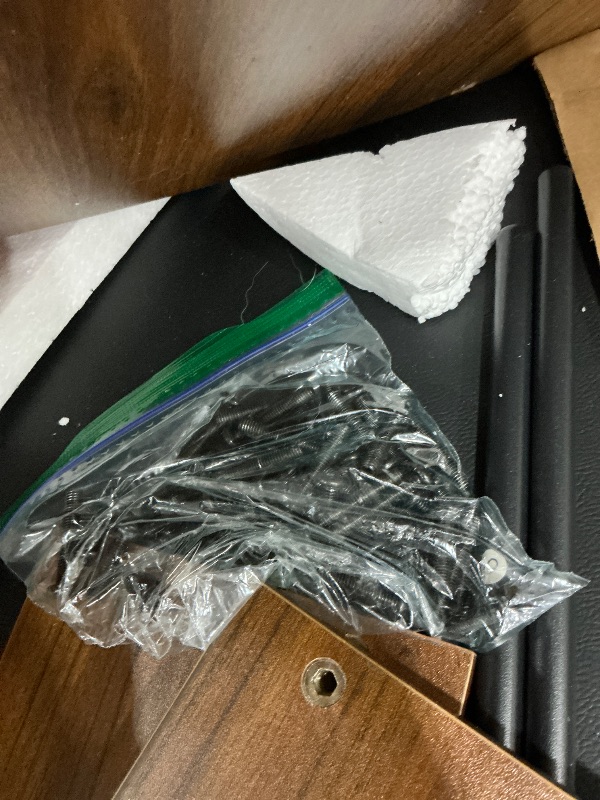 Photo 1 of *PREVIOUSLY ASSEMBLED//MISSING SOME HARDWARE**Pamapic Round Dining Table Set for 4, Kitchen Table and Chairs for 4, Dining Room Circle Dinner Pedestal Table, Solid Metal Frame,Space Saving Wood Kitchen & Dining Room Furniture,Walnut