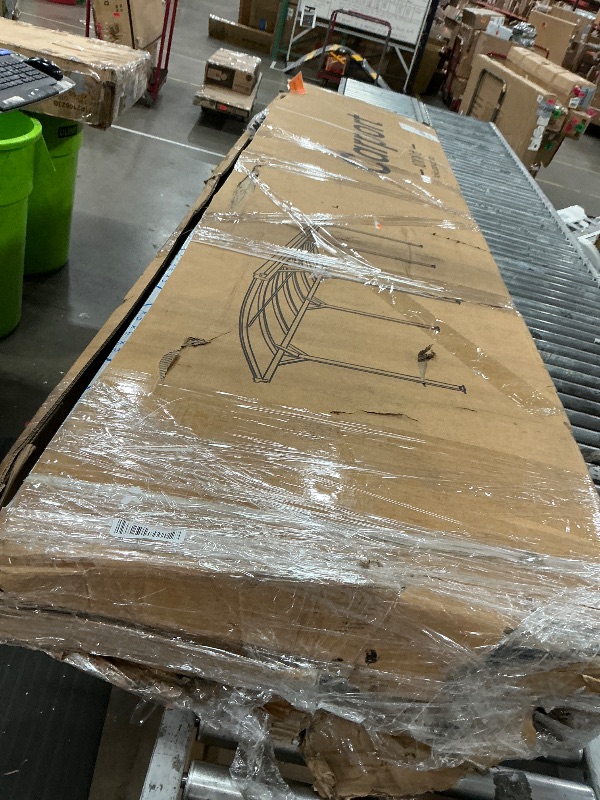 Photo 1 of *PARTIAL SET ONLY* Real Relax Metal Carport 10 x 16ft with Heavy Duty Metal Frame & Pitched-Roof Polycarbonate Panel Canopy, Sturdy Canopy Shelter for Car, Truck, Pickup, SUV, Tractor, and Boat, Grey