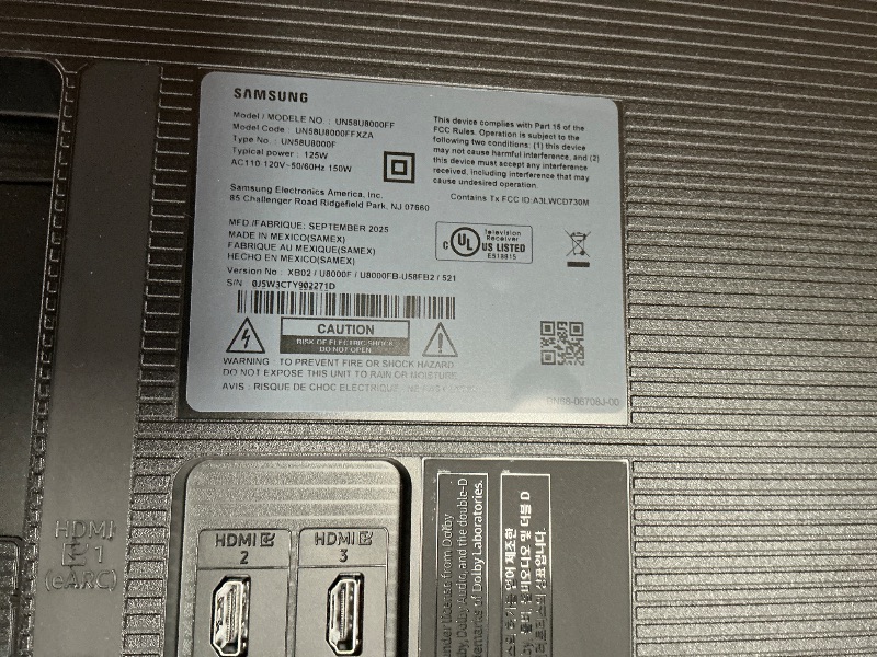 Photo 1 of *FINAL SALE//NO REFUNDS//BROKEN!!!** Samsung 58-Inch Class Crystal UHD U8000F 4K Smart TV (2025 Model) Endless Free Content, Crystal Processor 4K, MetalStream Design, Knox Security, Alexa Built-in