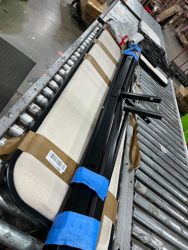 Photo 1 of *FINAL SALE/NO REFUNDS**MISSING PARTS//PARTIAL SET** Merax Metal Platform Bed King Size with Curved Upholstered Headboard and Footboard, King Bed Frame with 4 Storage Drawers Under Bed, Heavy Duty Metal Slats, No Box Spring Needed, Easy Assembly, Beige