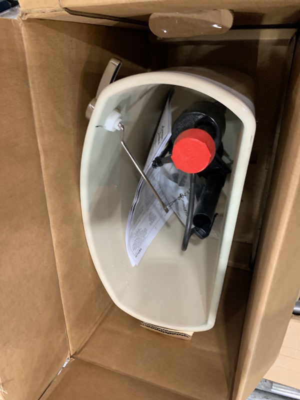 Photo 1 of **TANK ONLY**American Standard 609CA001.020 Cadet PRO Two-Piece Toilet with Slow-Close Seat and Wax Ring, Elongated Front, Standard Height, White, 1.28 gpf
