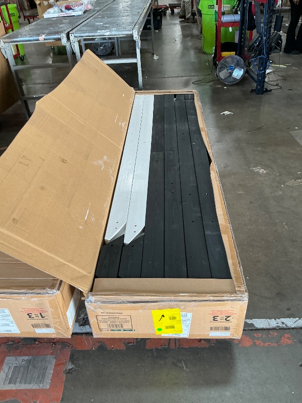 Photo 1 of *INCOMPLETE BOXES 1 AND 2 OF 3* Backyard Discovery Canyon Creek White Cedar Wood Swing Set with Wave Slide, Clubhouse, Play Kitchen, Picnic Area, Belt Swings, Web Swing, Rock Wall, Balconies, Playhouse, Step Ladder, Outdoor Playset