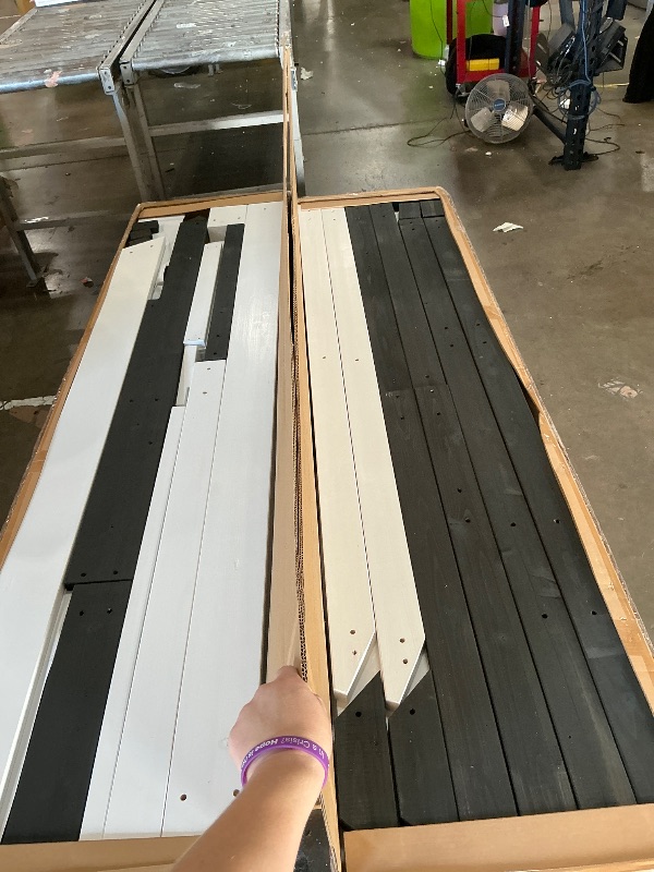 Photo 1 of *INCOMPLETE BOXES 1 AND 2 OF 3* Backyard Discovery Canyon Creek White Cedar Wood Swing Set with Wave Slide, Clubhouse, Play Kitchen, Picnic Area, Belt Swings, Web Swing, Rock Wall, Balconies, Playhouse, Step Ladder, Outdoor Playset