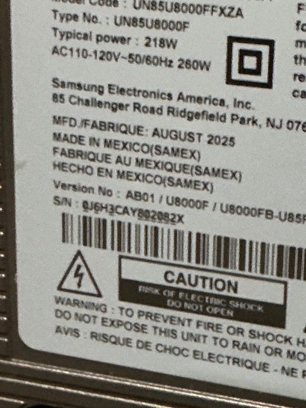 Photo 1 of *Cracked Screen* Samsung 85-Inch Class Crystal UHD U8000F 4K Smart TV (2025 Model) Endless Free Content, Crystal Processor 4K, MetalStream Design, Knox Security, Alexa Built-in
