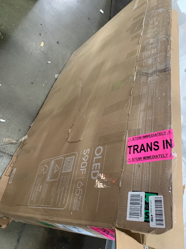 Photo 1 of **FOR PARTS ONLY**DAMAGED**SAMSUNG 65-Inch Class OLED S90F 4K Smart TV (2025 Model) NQ4 AI Gen3 Processor, 4K AI Upscaling Pro, OLED HDR +, Motion Xcelerator 144Hz, Samsung Vision AI, Alexa Built-in