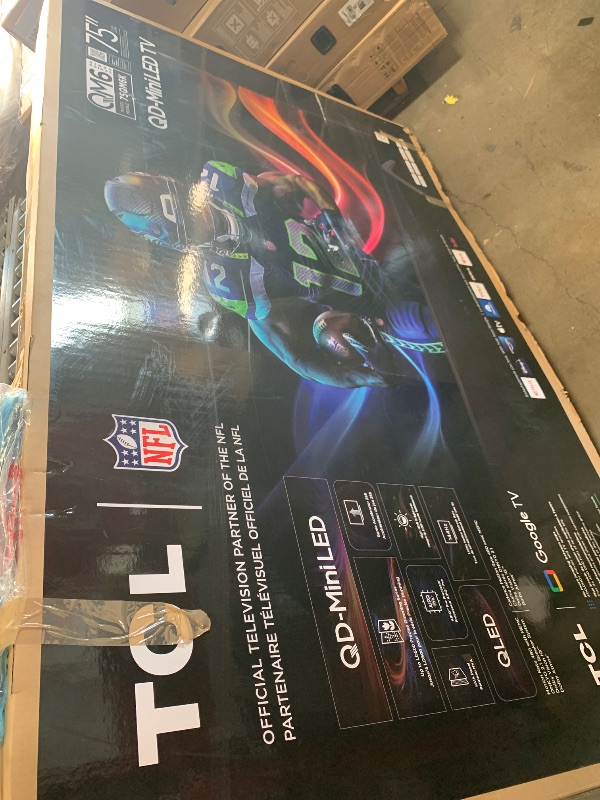 Photo 1 of ***DAMAGED*** TCL 75 Inch Class QM6K Series | Mini LED QLED 4K HDR | 75QM6K, 2025 Model | 120HZ-144HZ High Brightness Smart Google TV Dolby Atmos Onkyo Audio | Voice Remote Alexa Gaming Streaming Television