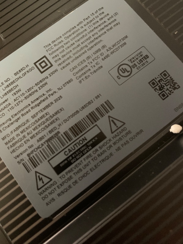 Photo 1 of **DAMAGED*** Samsung 85-Inch Class Crystal UHD 4K Bed-H Series HDR Business Pro TV w/ 3-Sided Bezel-Less Slim Design, Use for Digital Signage Displays, Commercial TV, Alexa Built-in (LH85BEDHLG, 2024 Model)