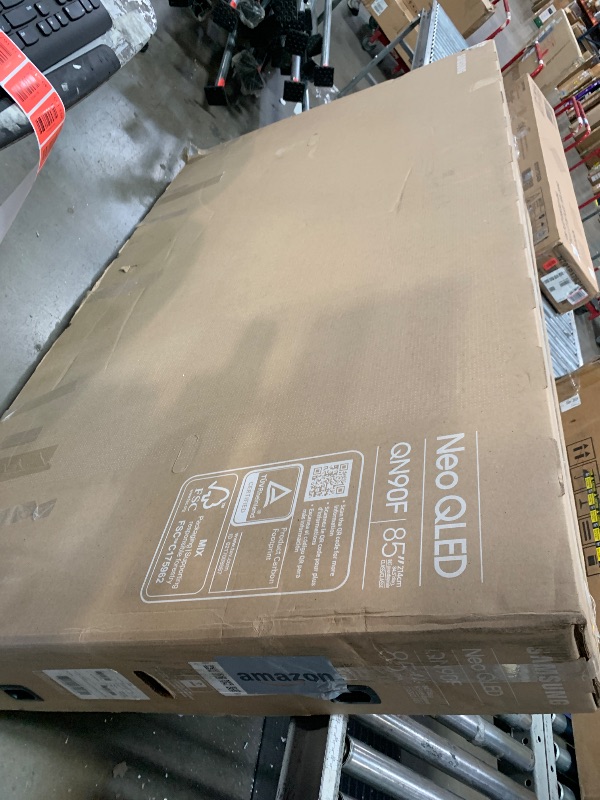 Photo 1 of ***DAMAGED*** Samsung 85-Inch Class Neo QLED 4K QN90F Series, Vision AI, Mini LED Smart TV (2025 Model, 85QN90F) Neo Quantum HDR+, Object Tracking Sound+ w/Dolby Atmos, Glare Free, Gaming Hub, Alexa Built-in