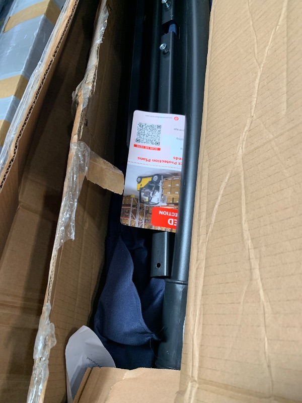 Photo 1 of 10 ft Solar Lights Cantilever Umbrella outdoor patio, Offset Patio Umbrella with Easy Lift & Tilt Adjustment, UV Protection Fade Resistant for Deck, Pool, Garden, Navy Blue