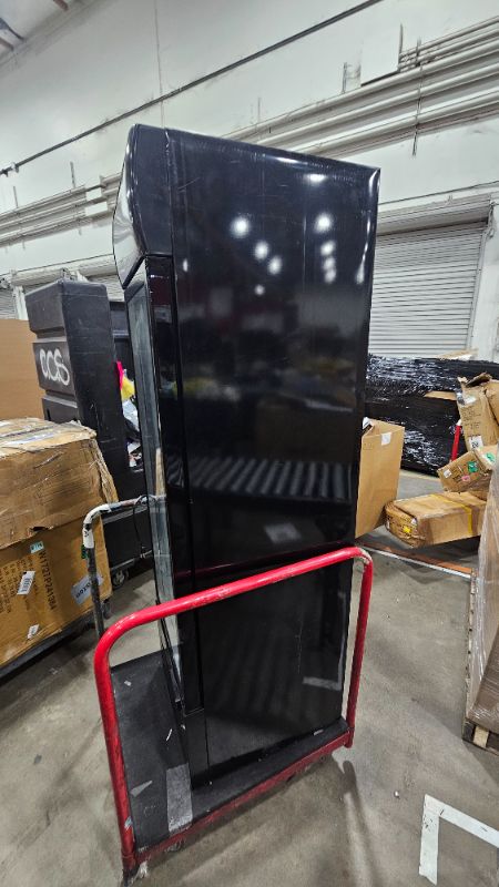 Photo 1 of ***DOES NOT COOL***Bluelinecool Commercial Refrigerators 9 Cu.Ft Upright Merchandiser Drink Cooler – Glass Door Beverage Fridge with LED Light, Adjustable Shelves, Lock Wheels – Display Refrigerator for Bar, Shop, Beer