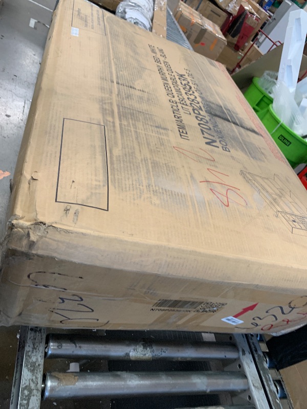 Photo 1 of **BOX 1 OF 5**Merax Queen Size Murphy Bed Wall Bed with Sofa, Shelves, USB & Light - Space Saving Foldable Bed for Small Apartments, White