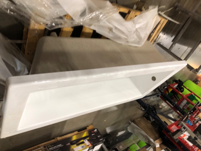 Photo 1 of *DAMAGE* ANZZI Illyrian AZ3272VNS 32" x 72" Soaker Acrylic Rectangle Drop-In Bathtub - Easy Installation - Smooth Glossy Ultra White Finish