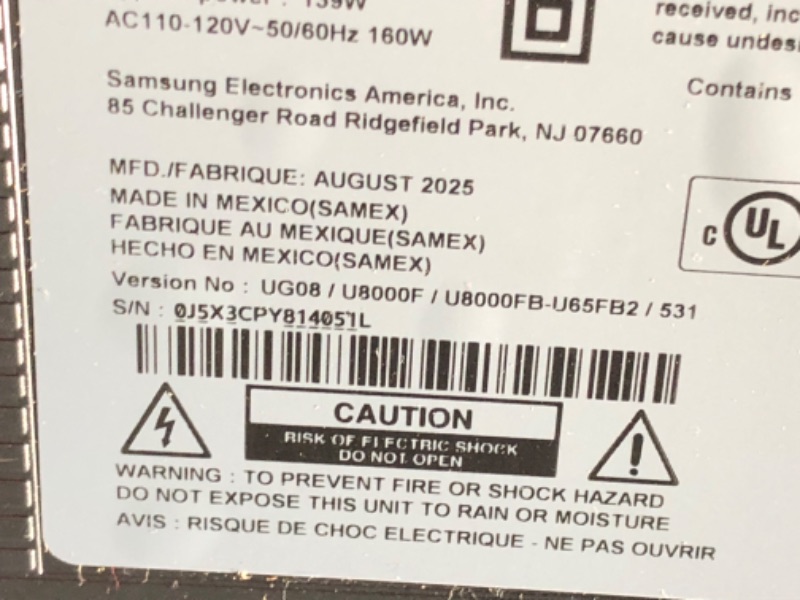 Photo 1 of *DAMAGE* Samsung 65-Inch Class Crystal UHD U8000F 4K Smart TV (2025 Model) Endless Free Content, Crystal Processor 4K, MetalStream Design, Knox Security, Alexa Built-in