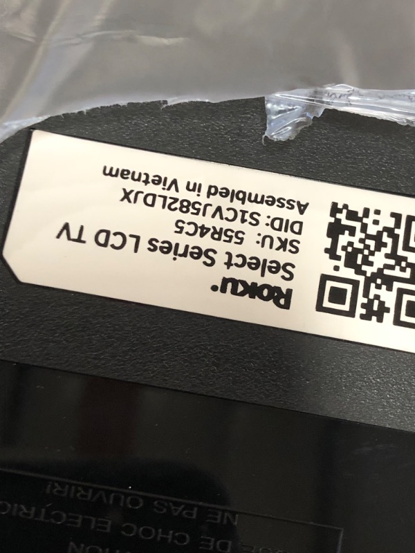 Photo 1 of *DAMAGE* Roku Smart TV 2025 – 55-Inch Select Series, 4K HDR TV – Roku TV with Enhanced Voice Remote – Flat Screen LED Television with Wi-Fi for Streaming Live Local News, Sports, Family Entertainment