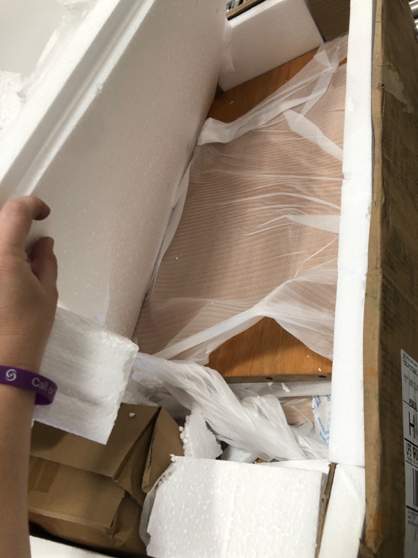 Photo 1 of *MISSING PARTS* Nathan James Jasper Wood Modern Sideboard Accent Storage Cabinet with Fluted Doors, for Kitchen or Living Room, Warm Pine