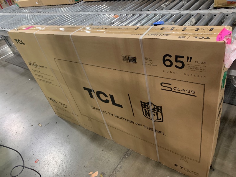 Photo 1 of **DAMAGED** TCL 65-Inch Class S5 UHD 4K LED Smart TV with Fire TV (65S551F, 2024 Model), Dolby Vision, HDR PRO+, Dolby Atmos, Alexa Built-in with Voice Remote, Apple AirPlay 2 Compatibility, Streaming Television