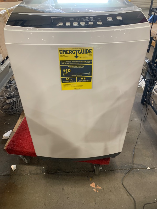 Photo 1 of ***DAMAGED** BLACK+DECKER 3.0 Cu. Ft. Portable Washer, 26.5 lb. Capacity Washing Machine, 6 Cycles, Quick Connect Sink Adapter and Drain Hose Included, Transparent Lid & LED Display, BPW30MW, White