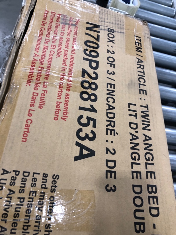 Photo 1 of ** BOX 2 OF 3 ONLY/ INCOMPLETE/MISSING 2 OTHER BOXES *** 
Beige Upholstered Double Twin Size Daybed with Trundle & Drawer, Space-Saving Design for Kids' Room or Guest Room, Elegant and