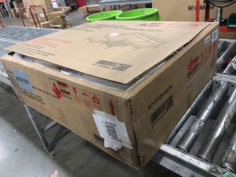 Photo 1 of **************INCOMPLETE ITEM, THIS IS ONLY BOX #2 OUT OF 3 TOTAL****************
Merax 6 Pieces Patio Furniture Set, Outdoor L-Shaped Sectional Sofa Set with Coffee Table, Acacia Wood Conversation Seating & Cushions and Lumbar Pillows, for Garden, Poolsi